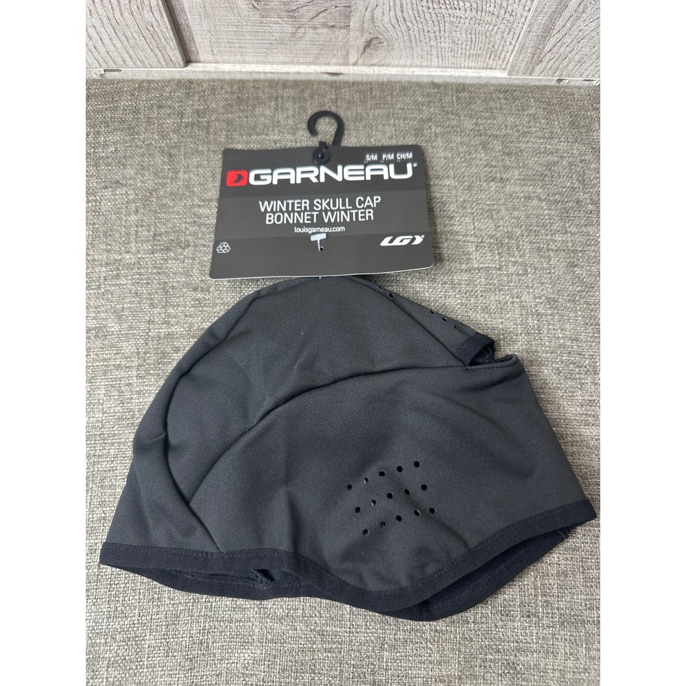 Garneau Winter Skull Cap Black Supra Wind Dry Ponytail Beanie Adult Size S/M